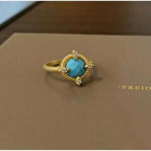 Brand New Freida Rothman Amazonian Allure Turquoise W/CZ Accents Size 7 Ring